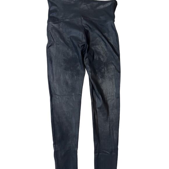 Spanx Faux Leather Leggings High Waisted Smoothing Sleek Black Size Large - Picture 6 of 9